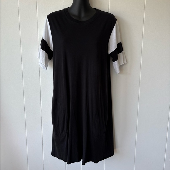 ATM Anthony Thomas Melillo Jersey Striped Sleeve Mini Dress | Size Small - Picture 6 of 11